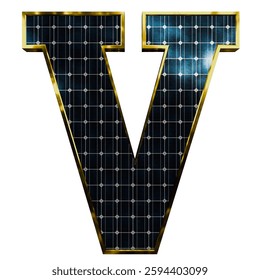 Solar Panel Letters - Letter V