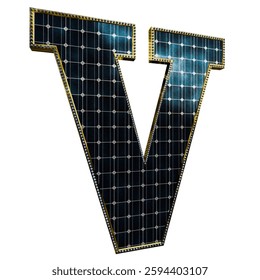 Solar Panel Letters - Letter V