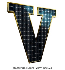 Solar Panel Letters - Letter V