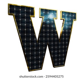 Solar Panel Letters - Letter W