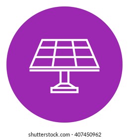 Solar panel line icon.