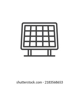 Icono de línea de panel solar. signo de estilo lineal para concepto móvil y diseño web. Icono del vector de contorno del panel de alimentación. Símbolo, ilustración del logotipo. Gráficos vectoriales