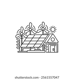 Solar Panel Line Icon. linear style sign for mobile concept and web design. Outline vector icon.