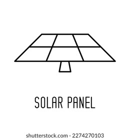 Sonnenkollektor-Symbol, Umriss-Vektorzeichen, lineares Piktogramm einzeln auf Weiß. Symbol, Logo-Abbildung. 