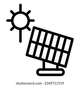 Solar panel line icon. Sun energy vector illustration isolated on white. Solar power outline style designed for and app.