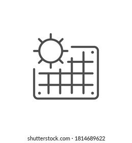 Solar panel line outline icon
