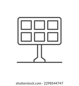 Solar panel line outline icon
