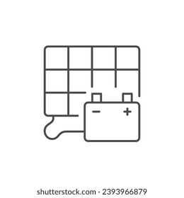 Solar panel line outline icon