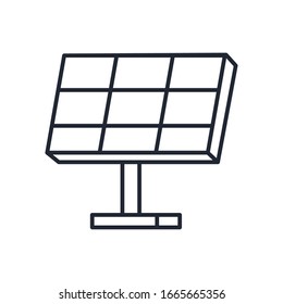 Solar panel line style icon design, Save energy power eco sustainable and environmental theme Vector illustration