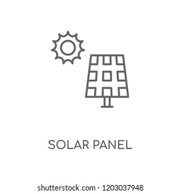 Solar panel linear icon. Solar panel concept stroke symbol design. Thin graphic elements vector illustration, outline pattern on a white background, eps 10.