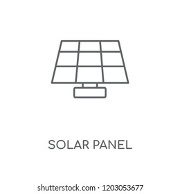 Solar panel linear icon. Solar panel concept stroke symbol design. Thin graphic elements vector illustration, outline pattern on a white background, eps 10.