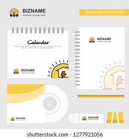 Solar panel Logo, Calendar Template, CD Cover, Diary and USB Brand Stationary Package Design Vector Template