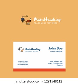 Solar panel logo Design with business card template. Elegant corporate identity. - Vector