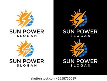 solar panel logo design vector. renewable energy technology logo vector illustration.