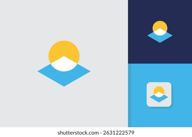 solar panel logo design vector template
