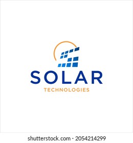 solar panel logo design,s letter and cell energy tech for renewable electric vector template