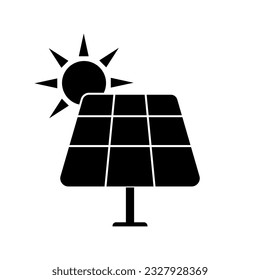 Solar Panel Logo. Solar Energy Logo. Vector Illustration Isolated on White Background. 