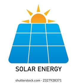 Solar Panel Logo. Solar Energy Logo. Vector Illustration Isolated on White Background. 