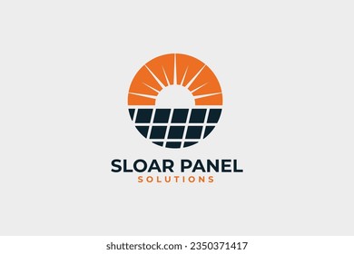 Solar panel logo and icon