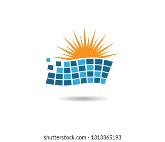 Solar panel logo illustration