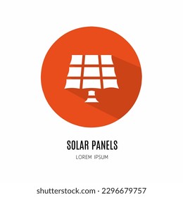 Solar panel logo. Illustration of solar panel in flat. Stock vector.