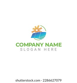 solar panel logo modern style. simple and elegant for company eco green solar system electricity.