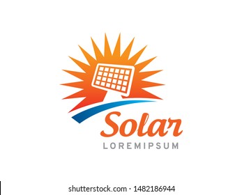 Solar panel logo symbol or icon template