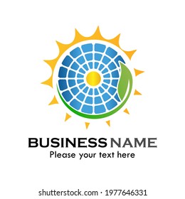 Solar panel logo template illustration