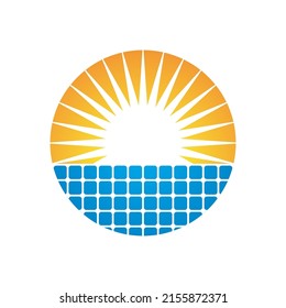 Solar panel logo vector flat design