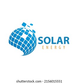 Solar Panel Logo Vector Flat Design