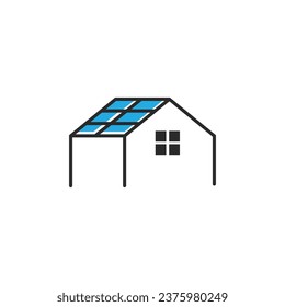 Solar panel logo vector flat design