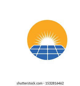 solar panel logo vector icon of natural energy