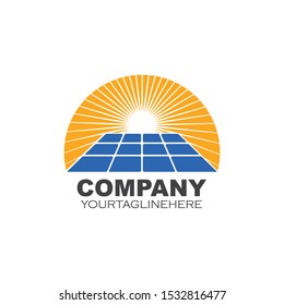 solar panel logo vector icon of natural energy