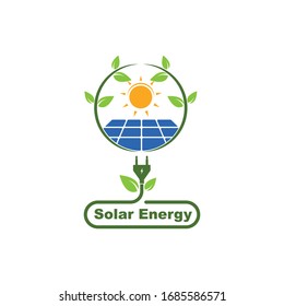 solar panel logo vector icon of natural energy design