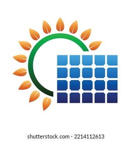 Solar panel logo vector icon of natural energy design