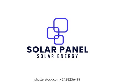 solar panel logo vector icon illustration