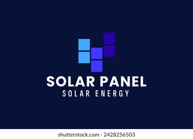 solar panel logo vector icon illustration