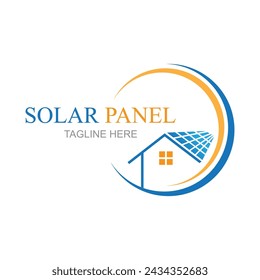solar panel logo vector icon of natural energy design