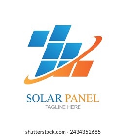 solar panel logo vector icon of natural energy design