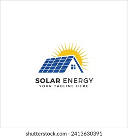 Solar panel logo vector natural energy. Alternative renewable energy solar panel logo vector design concept,