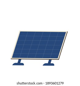 Solar panel. Modul for house isolated on white background. Renewable alternative electricity. Sustainable development. Vector color flat illustration.