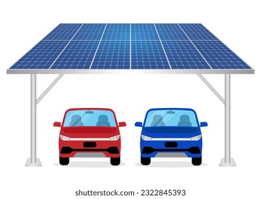 Solar Panel. Solar Panel on Car Parking Roof. Alternative Renewable Energy Sources. Clean and Green Energy.