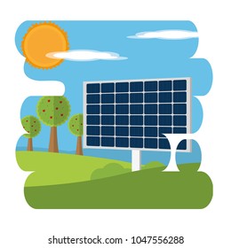 Solar panel on nature