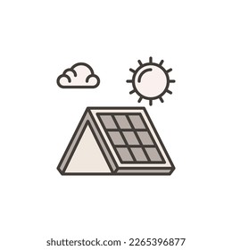 Solar Panel on Roof vector concept colored icon or design element