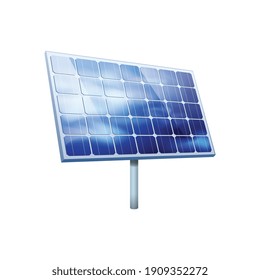 Solar panel on white background realistic vector illustration