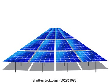 Solar panel on white background