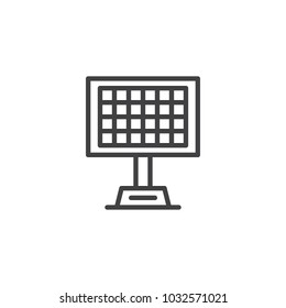 Solar panel outline icon. linear style sign for mobile concept and web design. Eco energy simple line vector icon. Symbol, logo illustration. Pixel perfect vector graphics