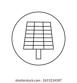 Solar panel outline icon. Smart home. Technology system. Vector illustration.