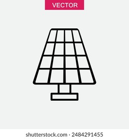 Solar panel outline icon. Sun panel simple vector trendy style illustration for web and app on white background..eps