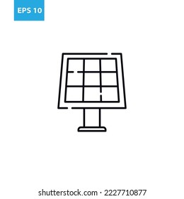 Icono de contorno del panel solar Ilustración del vector